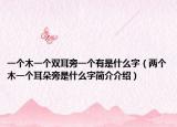 一个木一个双耳旁一个有是什么字（两个木一个耳朵旁是什么字简介介绍）