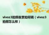 vivoz3拍照夜景如何调（vivoz3拍照怎么样）