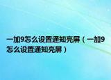一加9怎么设置通知亮屏（一加9怎么设置通知亮屏）