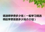 调酒师学费多少钱（一般学习调酒师的学费需要多少简介介绍）