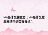 les是什么的意思（les是什么意思网络用语简介介绍）