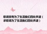 歌词里有为了生活我们四处奔波（求歌词为了生活我们四处奔波）