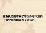 营业执照副本丢了怎么办可以注销（营业执照副本丢了怎么办）
