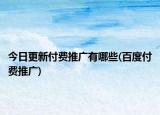今日更新付费推广有哪些(百度付费推广)