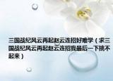 三国战纪风云再起赵云连招好难学（求三国战纪风云再起赵云连招我最后一下挑不起来）