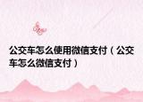 公交车怎么使用微信支付（公交车怎么微信支付）