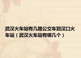 武汉火车站有几路公交车到汉口火车站（武汉火车站有哪几个）