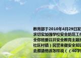 教育部于2010年4月29日发出紧急通知要求切实加强学校安全防范工作确保师生安全你班要召开安全教育主题班会想请驻校（社区村镇）民警来做安全知识讲座如果你去邀请他该怎样说（（40字以内）________________________________________