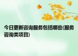 今日更新咨询服务包括哪些(服务咨询类项目)