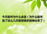 今天股市为什么会涨（为什么股市涨了这么几天就有很多股神出来了）