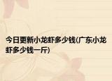 今日更新小龙虾多少钱(广东小龙虾多少钱一斤)