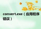 convert.exe（应用程序错误）
