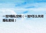 一加9隐私空间（一加9怎么关闭隐私密码）