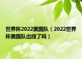 世界杯2022美国队（2022世界杯美国队出线了吗）