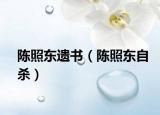 陈照东遗书（陈照东自杀）