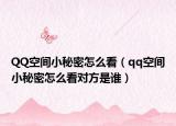 QQ空间小秘密怎么看（qq空间小秘密怎么看对方是谁）
