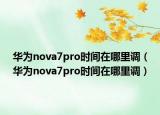 华为nova7pro时间在哪里调（华为nova7pro时间在哪里调）
