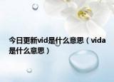 今日更新vid是什么意思（vida是什么意思）