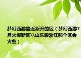 梦幻西游最近新开的区（梦幻西游7月火爆新区\山东跟浙江那个区会火些）