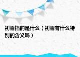 初雪指的是什么（初雪有什么特别的含义吗）