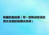 韩国歌曲哈撒（有一首韩语歌词里男女合唱的哈撒诶高潮）