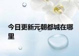 今日更新元朝都城在哪里