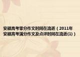 安徽高考零分作文时间在流逝（2011年安徽高考满分作文及点评时间在流逝(1)）