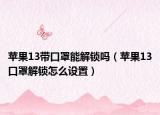 苹果13带口罩能解锁吗（苹果13口罩解锁怎么设置）