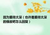 因为爱得太深（也许是爱得太深的缘故吧怎么回复）
