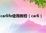 carlife使用教程（carli）