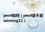 pes4如何（pes4是不是winning11）