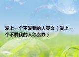 爱上一个不爱我的人英文（爱上一个不爱我的人怎么办）