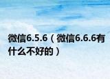 微信6.5.6（微信6.6.6有什么不好的）