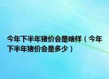 今年下半年猪价会是啥样（今年下半年猪价会是多少）