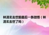 林清玄去世前最后一条微博（林清玄去世了吗）