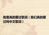 我是真的爱过歌词（我们真的爱过吗中文歌词）