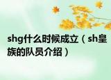 shg什么时候成立（sh皇族的队员介绍）