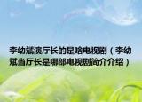李幼斌演厅长的是啥电视剧（李幼斌当厅长是哪部电视剧简介介绍）