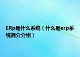 ERp是什么系统（什么是erp系统简介介绍）