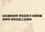 当日最新消息 京东白条不分期有服务费吗 京东白条上征信吗