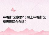 ml是什么意思?（网上ml是什么意思啊简介介绍）