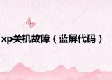 xp关机故障（蓝屏代码）