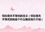 切比雪夫不等式的含义（切比雪夫不等式到底是个什么概念简介介绍）
