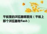 平板里的浏览器哪里找（平板上那个浏览器有flash）