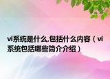 vi系统是什么,包括什么内容（vi系统包括哪些简介介绍）