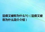 鼠疫又被称为什么?()（鼠疫又被称为什么简介介绍）