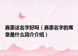 嘉豪这名字好吗（嘉豪名字的寓意是什么简介介绍）