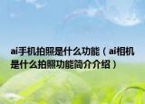 ai手机拍照是什么功能（ai相机是什么拍照功能简介介绍）