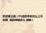 索尼爱立信（P1这款手机怎么上不去网  说的详细点儿 谢谢）