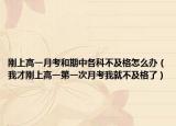 刚上高一月考和期中各科不及格怎么办（我才刚上高一第一次月考我就不及格了）